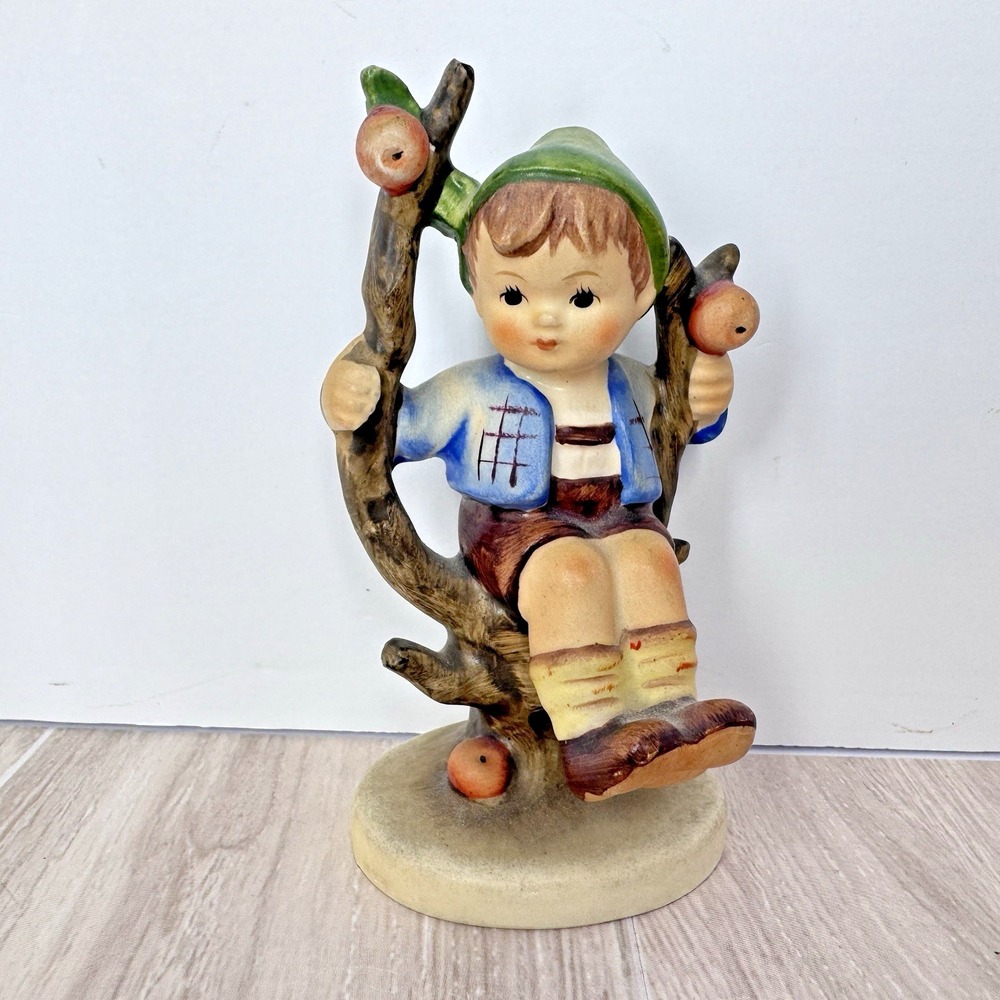 Goebel Hummel Boy Apple Tree Figurine Vintage W Germany Porcelain 4in